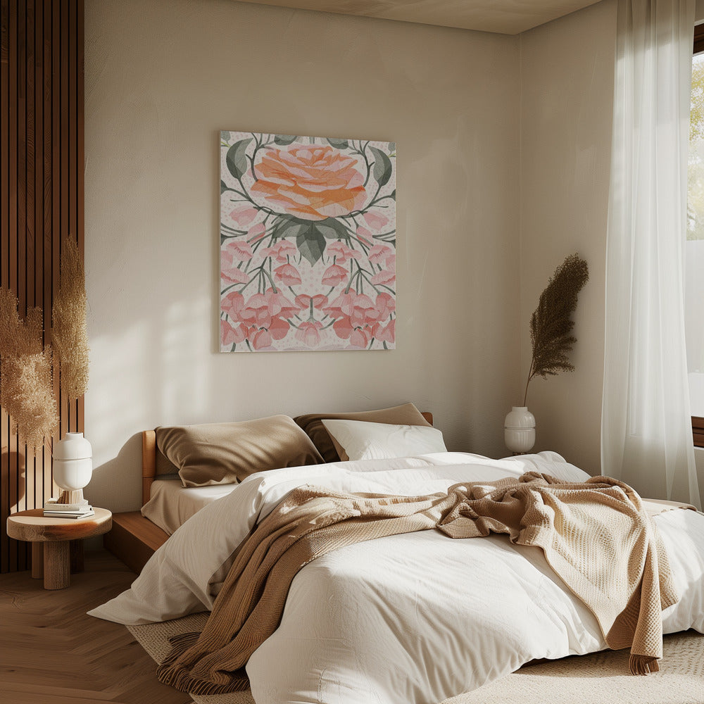 Kaskadierende rosa Rosen | Leinwand