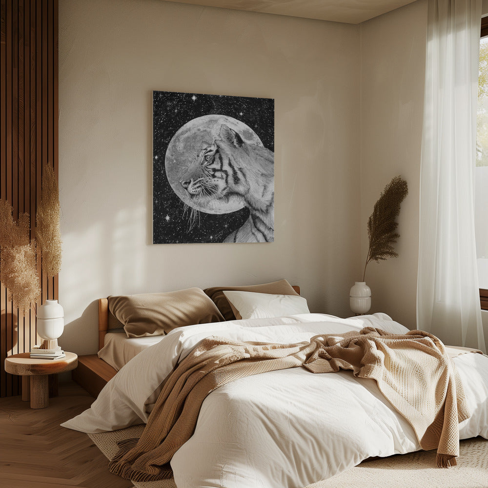 Mond und Tiger Original | Leinwand