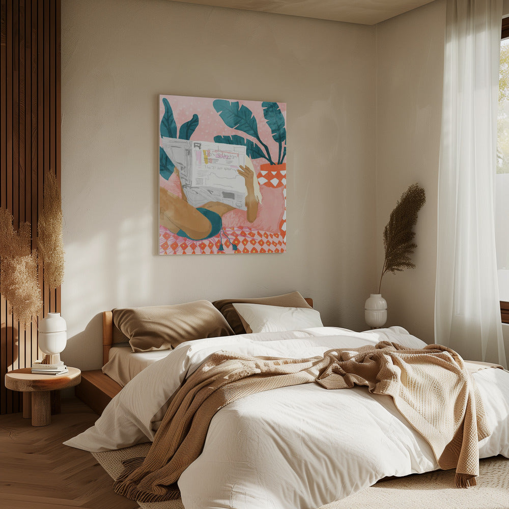 Boho Morning News Kunstdruck | Leinwand