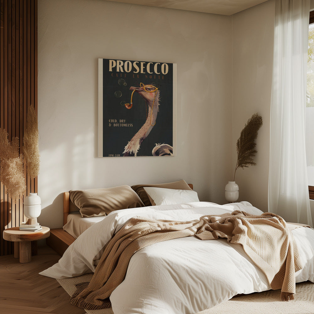 Art Deco Prosecco Wandkunst eines Straußes | Leinwand