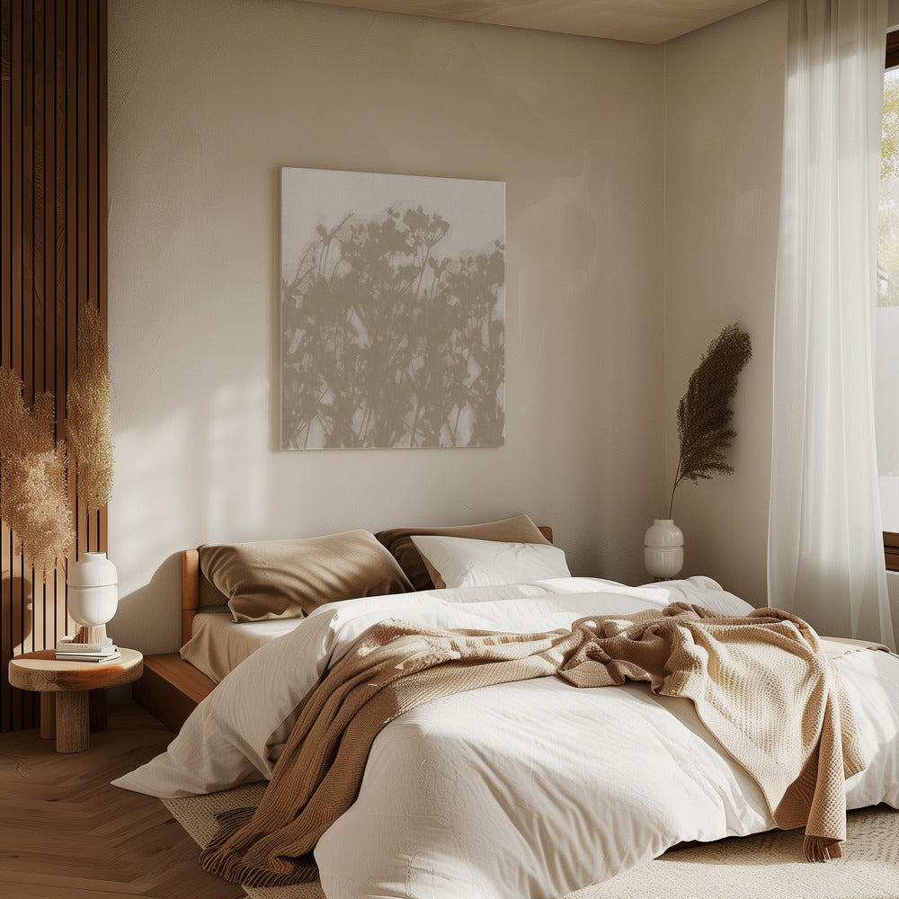 Wild Meadow in Ochre and White | Canvas