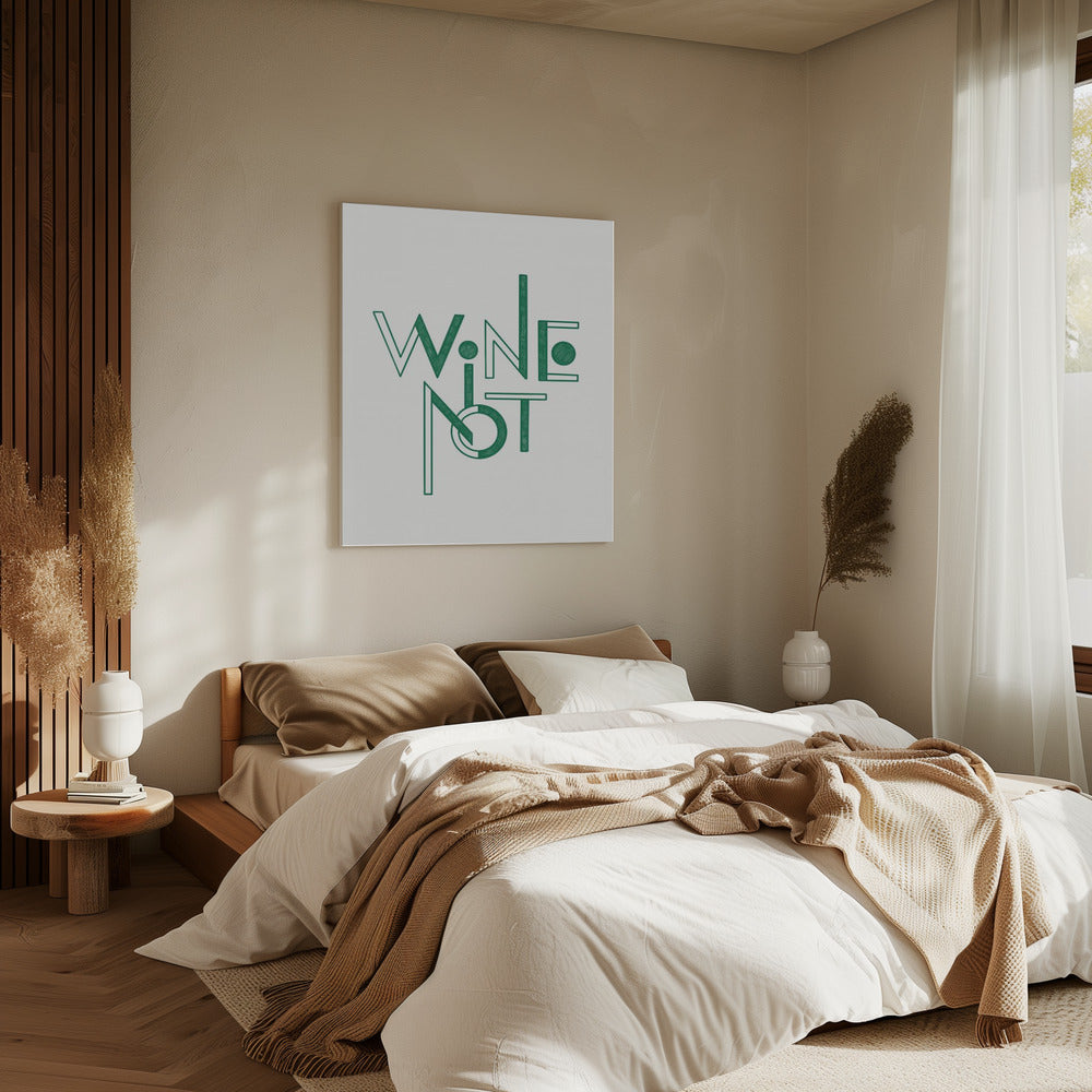 Wine Not hand-drawn text & quote | Canvas