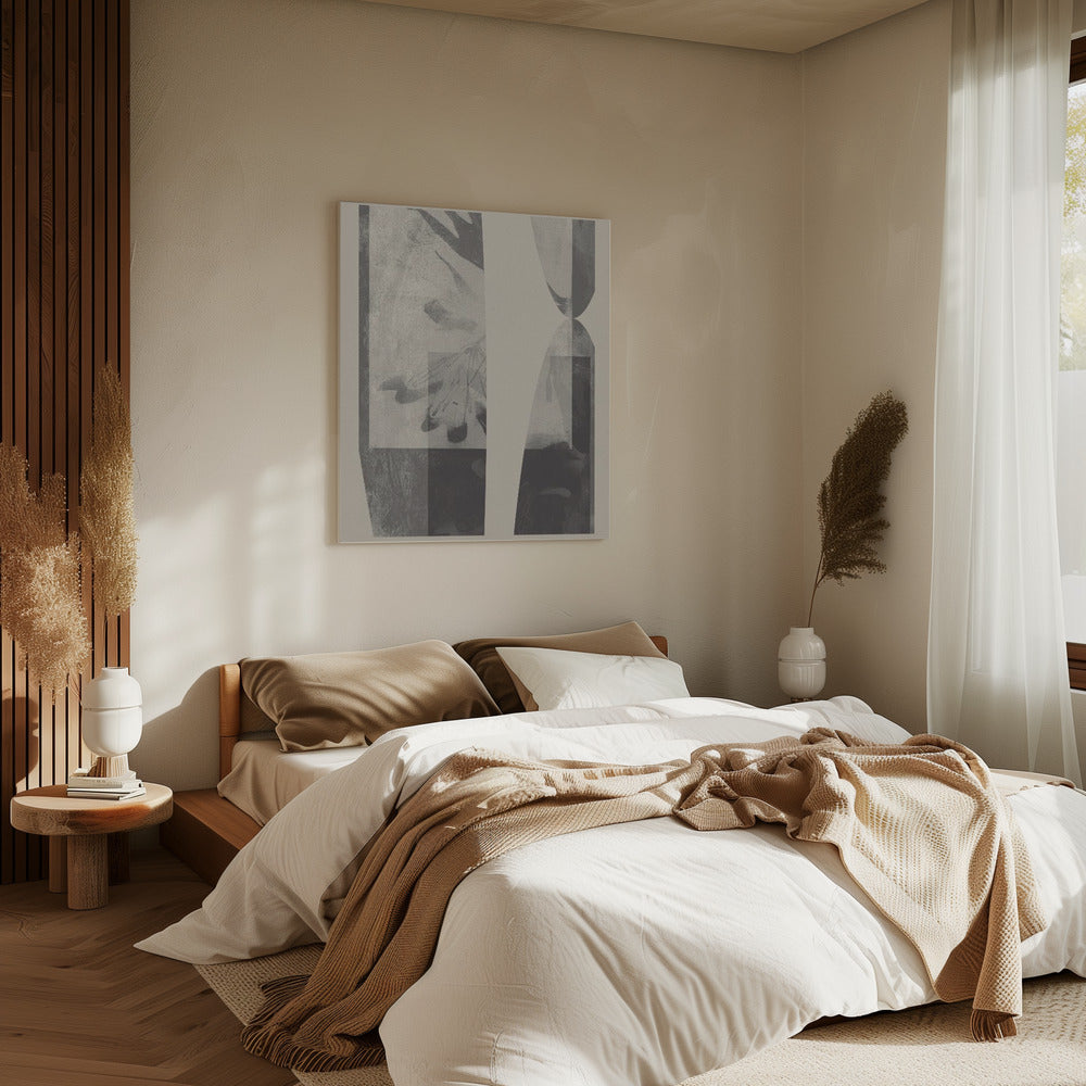Neutral Organic Shapes in taupe and white | Canvas