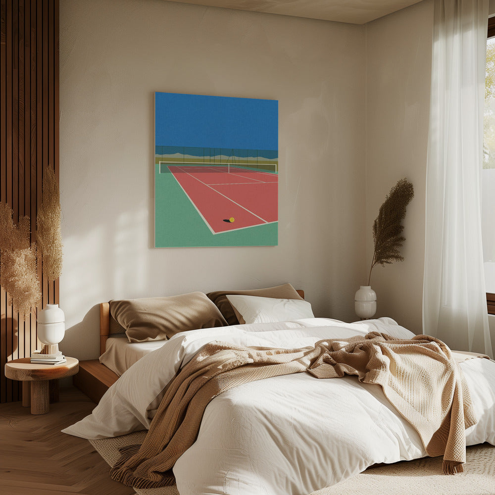 Tennisplatz in der Wüste | Leinwand