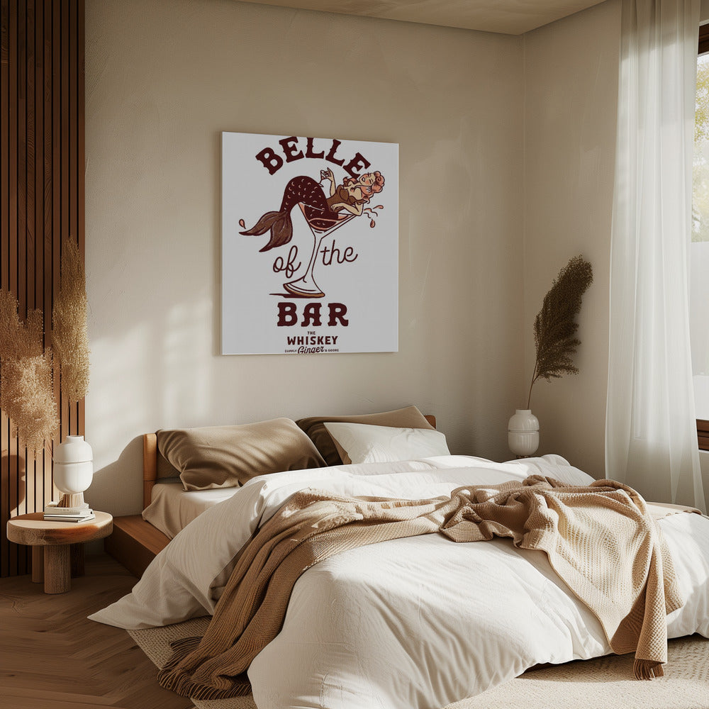 Belle Of The Bar Meerjungfrau Pin Up Art | Leinwand