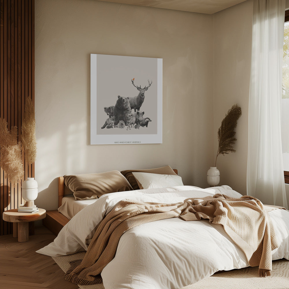 Vogel- und Waldtiere | Leinwand