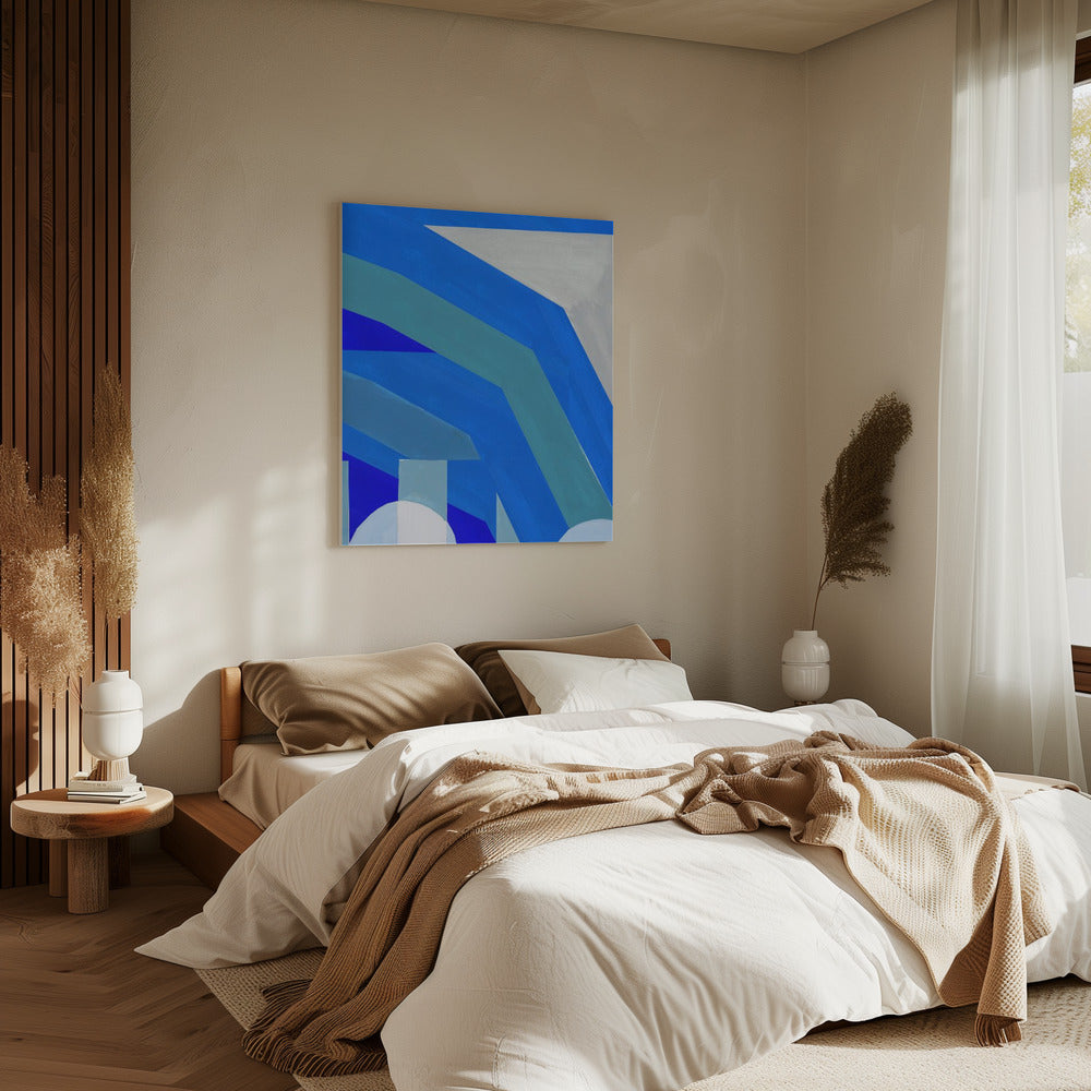 Blaue französische Streifen 1 | Leinwand