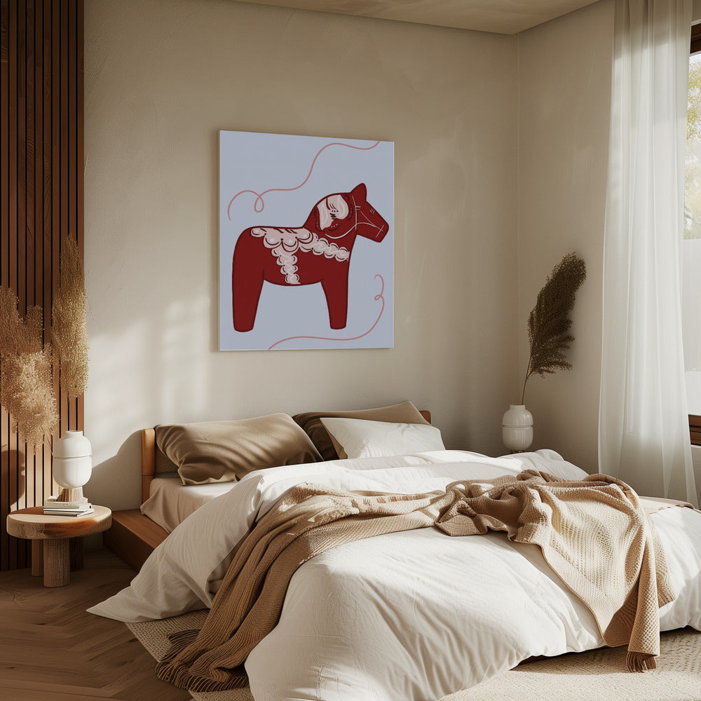 Rotes Pferd Whimsy | Leinwand
