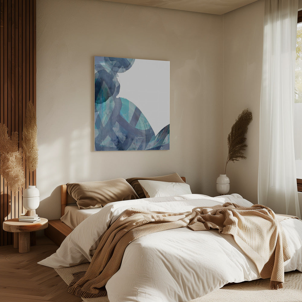 Blaue abstrakte Wirbel 1 | Leinwand