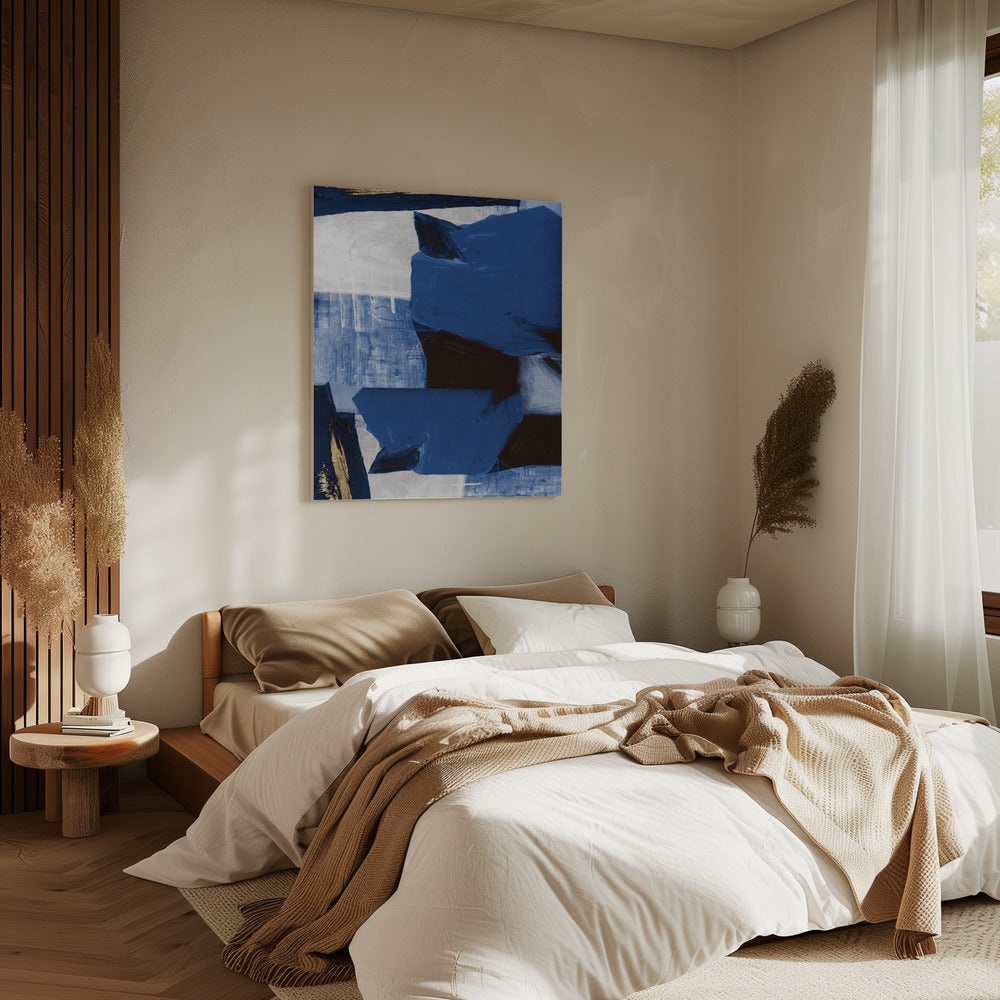 Marineblaue Goldformen 2 | Leinwand