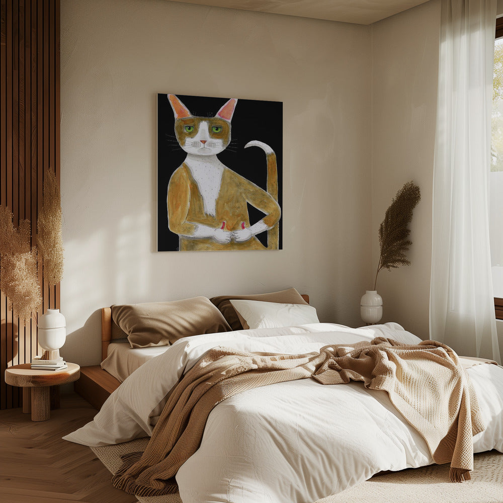 Alles ok, Katze, Daumen hoch. | Leinwand