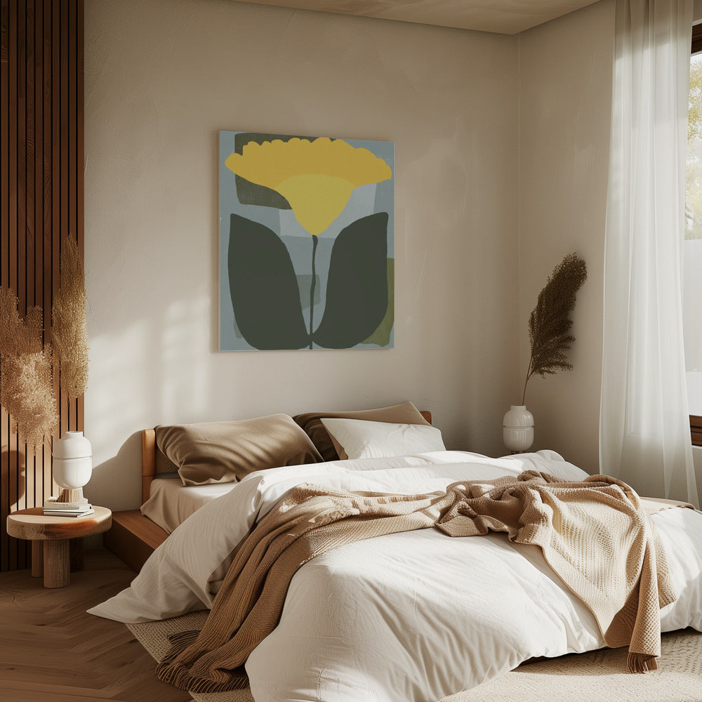 Schlichte gelbe Blume | Leinwand