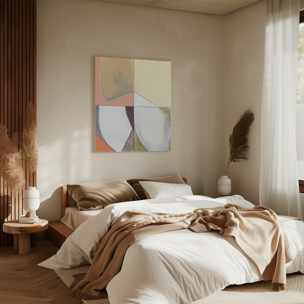 Altrosa Gelb Abstrakt Nr. 1 Kunstdruck | Leinwand