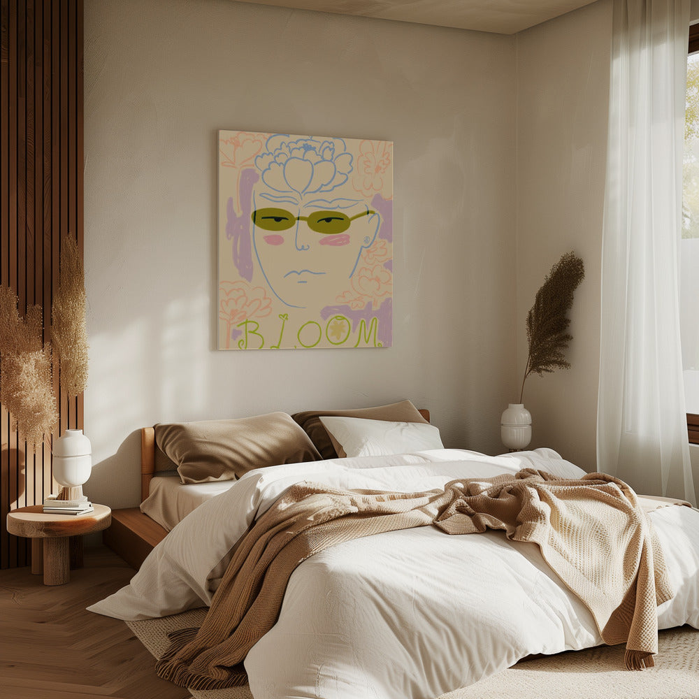 Florale Sonnenbrille | Leinwand