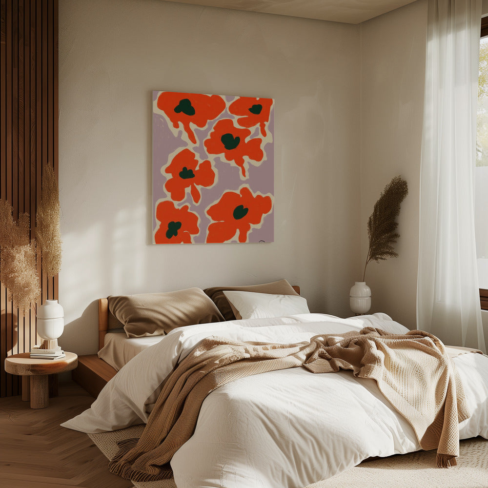 Lebendige Mohnblumen | Leinwand