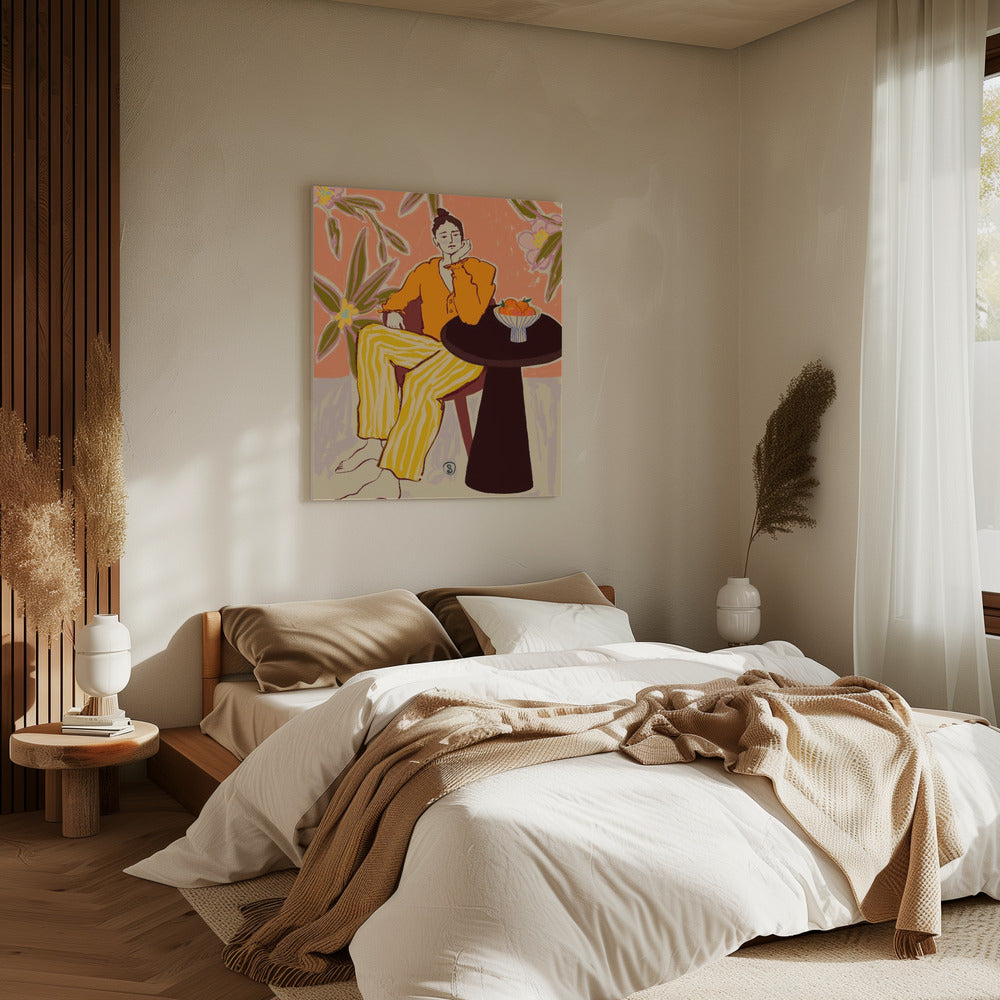 Frau mit Orangen | Leinwand