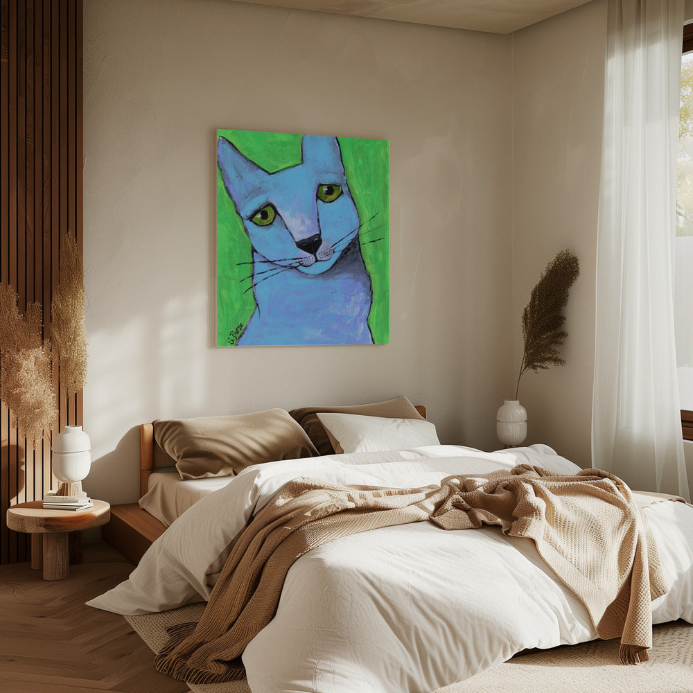 Die große blaue Katze | Leinwand