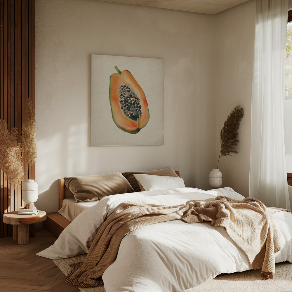 Vintage-Frucht - Papaya | Leinwand