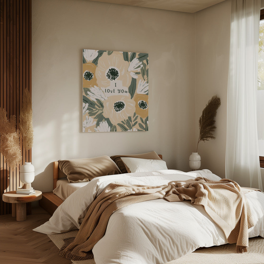 Florale Liebesbotschaft | Leinwand