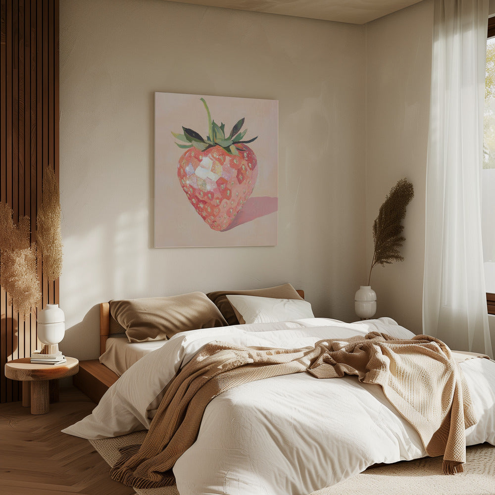 Glitzernde Erdbeere | Leinwand
