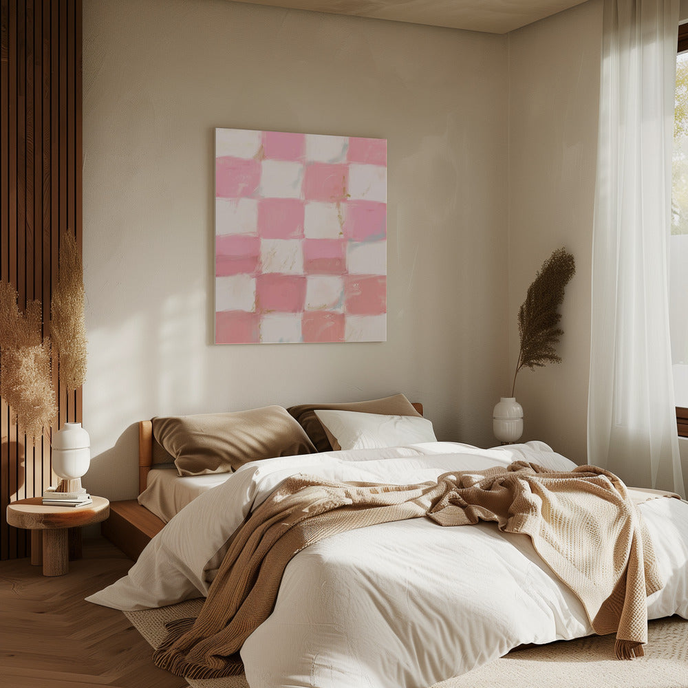 Pastell kariertes Glück | Leinwand