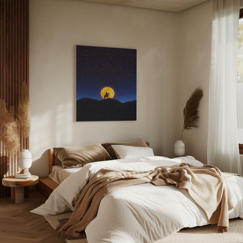 Der Reiter und der Mond | Leinwand