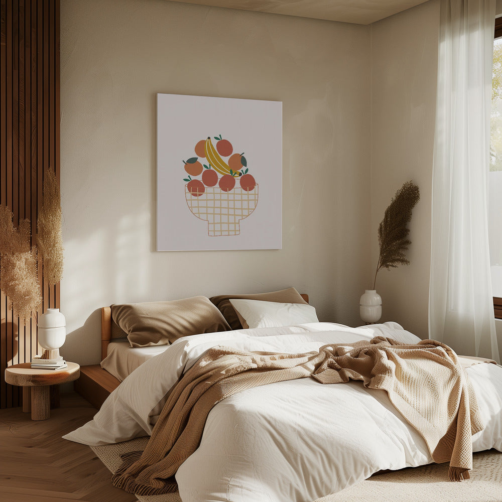 Bunte Obstschale | Leinwand