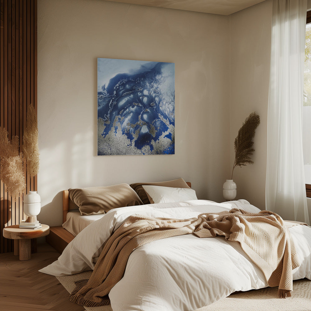 Beruhigend - "Ocean Wave Waltz 1" - Aquarellwellen | Leinwand