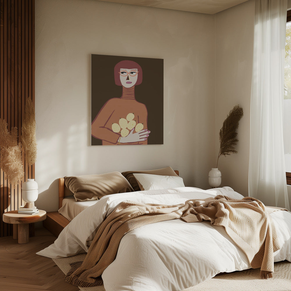 Dame mit Zitronen | Leinwand