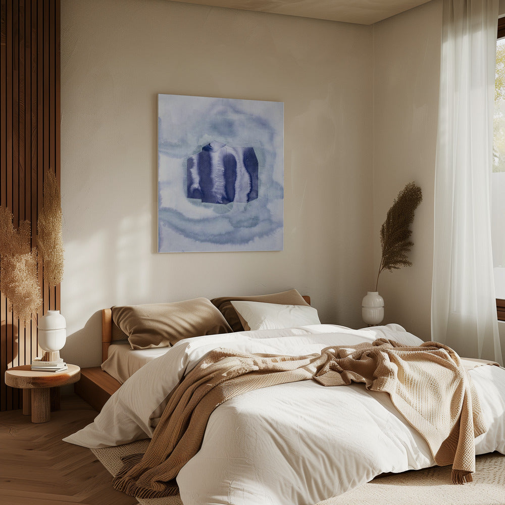 Blaue und violette organische Formen | Leinwand