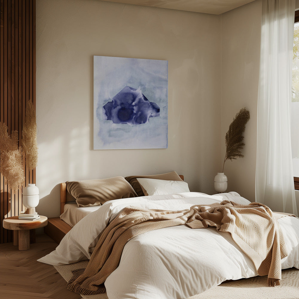 Geometrische Form in tiefem Indigo | Leinwand