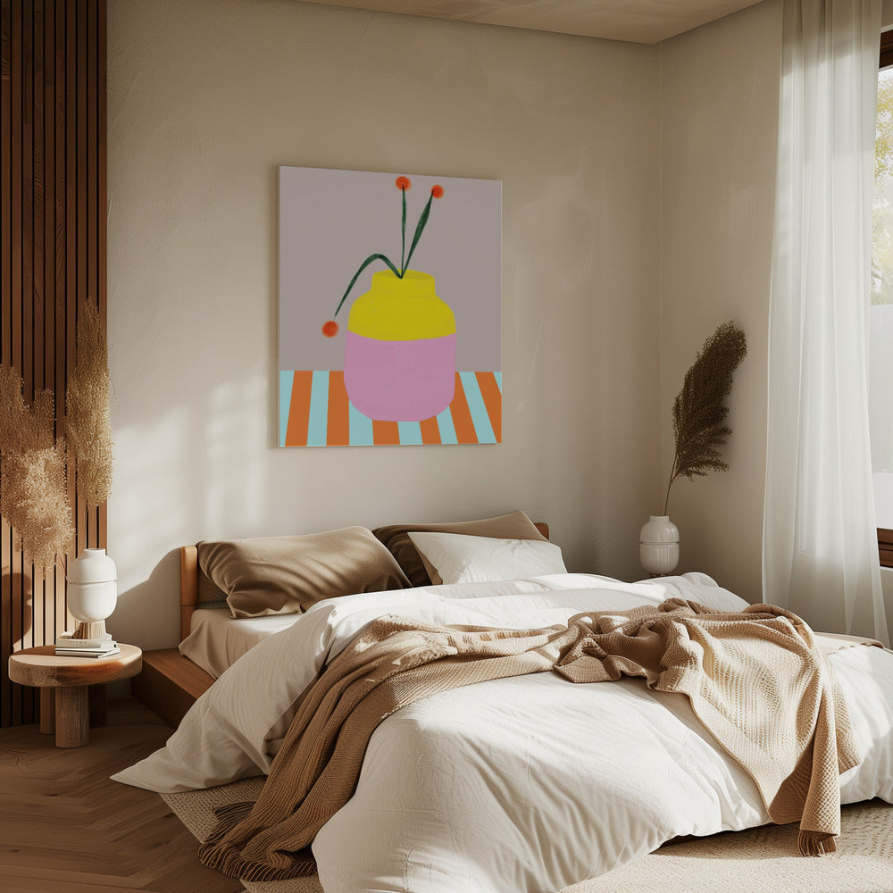 Kräftige Vase Blüten | Leinwand