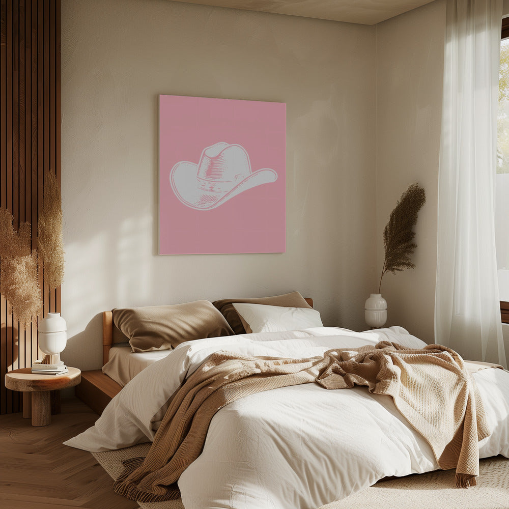 Rosa Cowboyhut | Leinwand