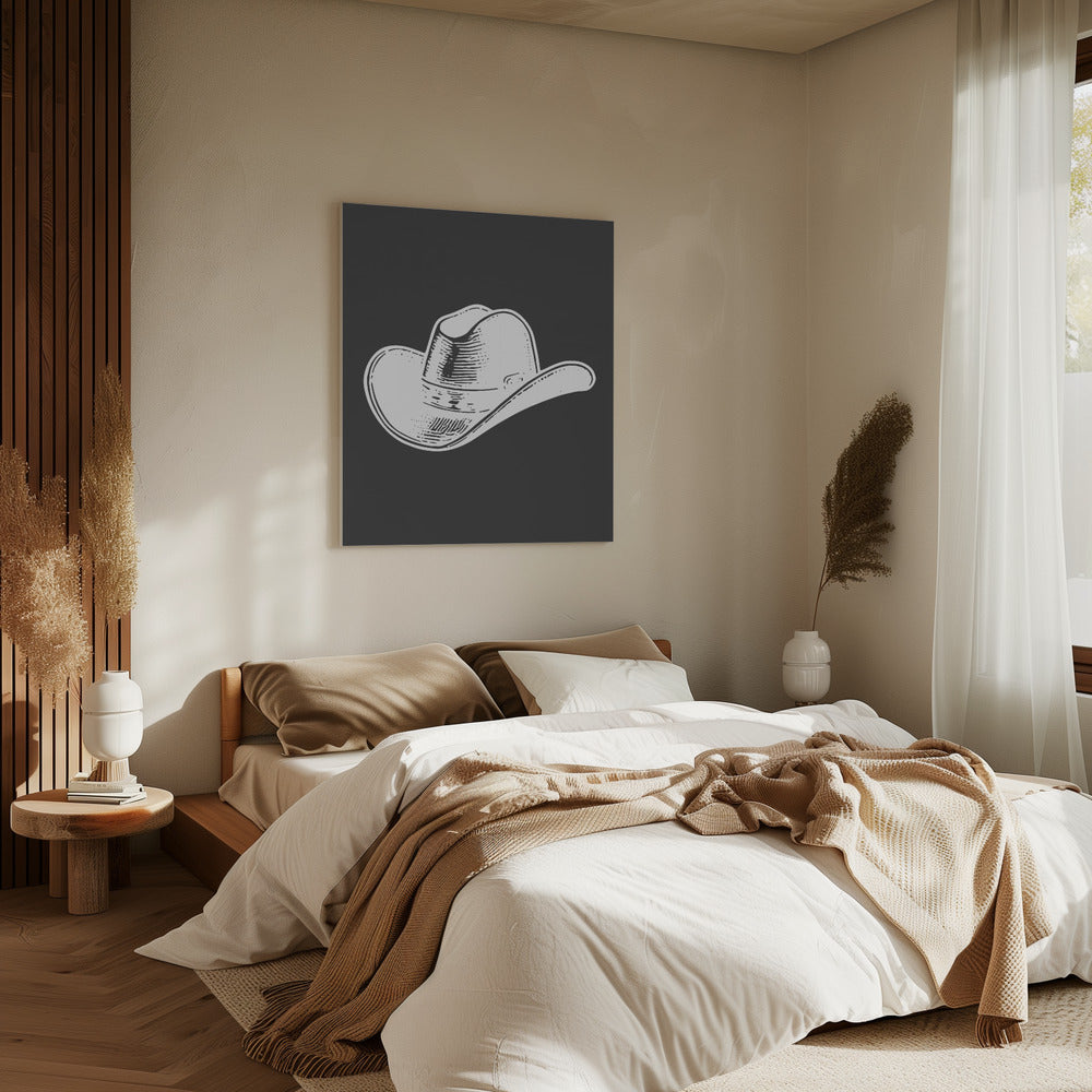 Schwarzer Cowboyhut | Leinwand