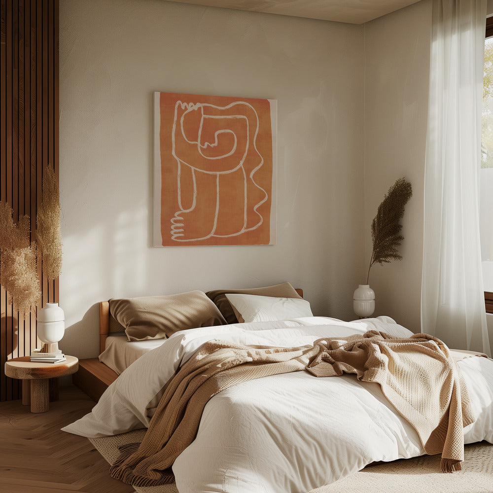 Abstrakte Linienkunst Figur | Leinwand