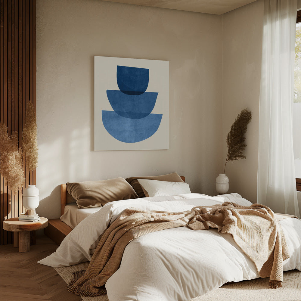 Geometric Abstract Shapes Blue | Canvas
