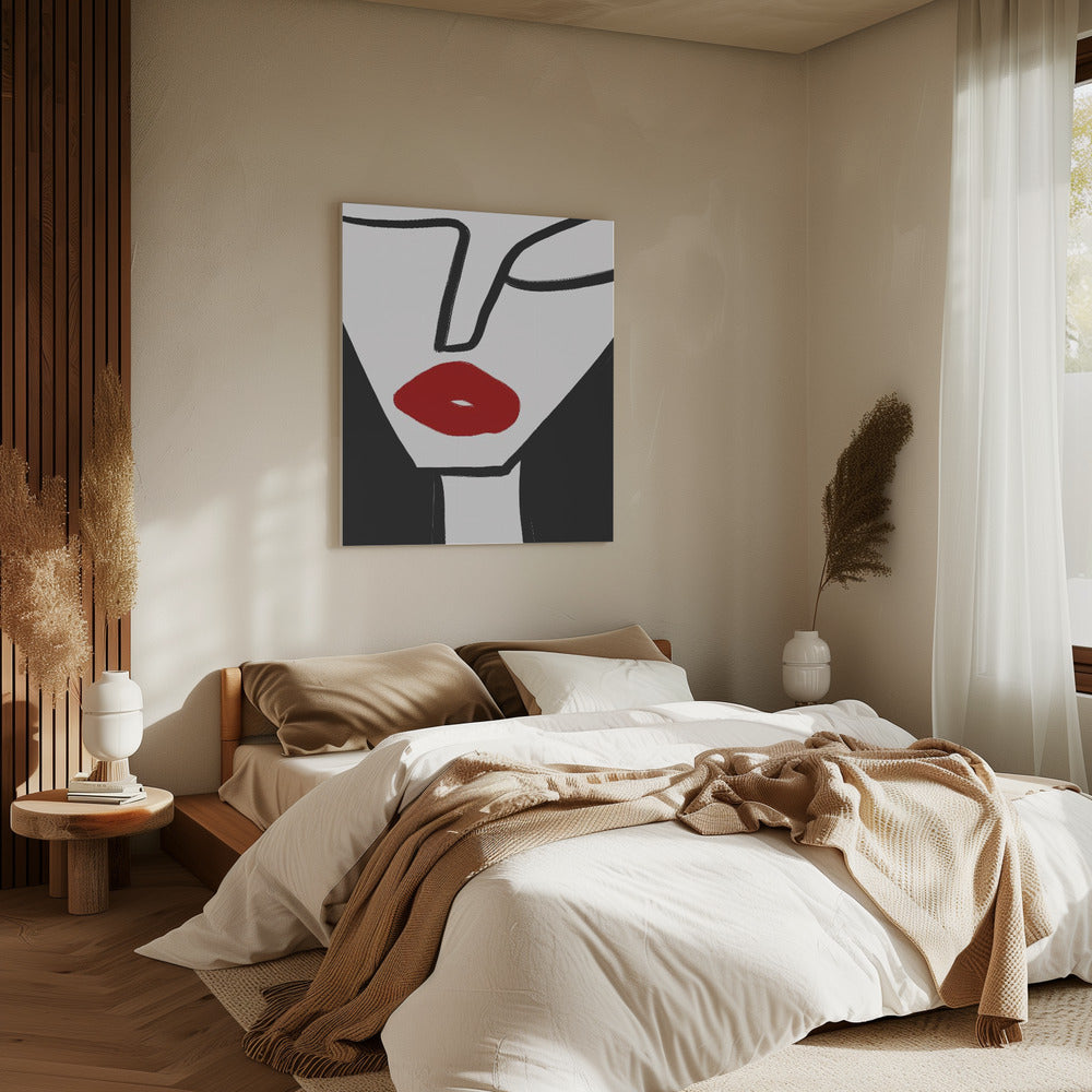 Kräftige rote Lippen | Leinwand