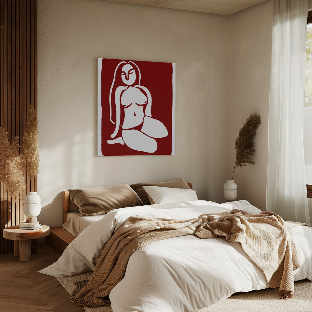 Stilisierte Aktfigur in sitzender Pose | Leinwand