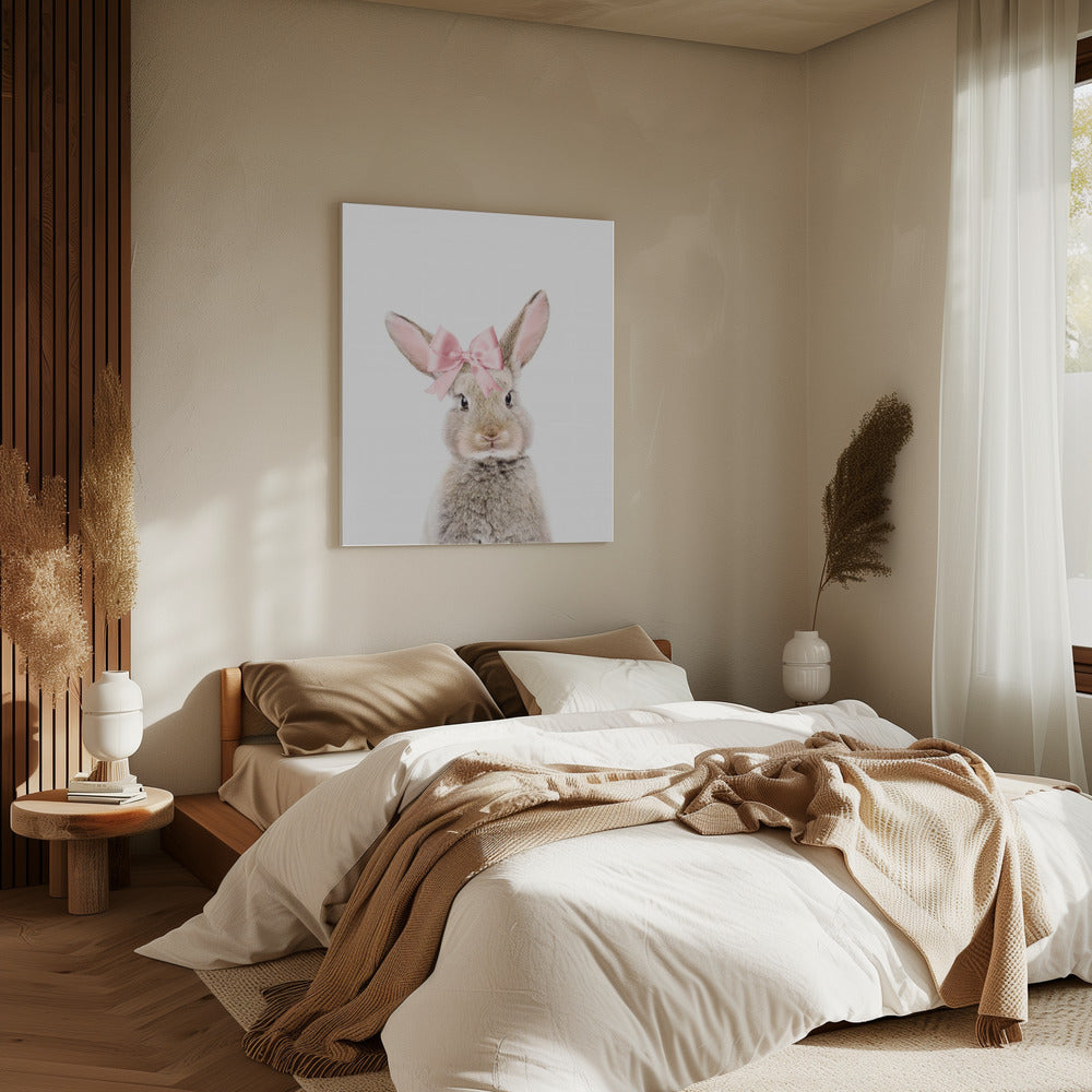 Hase mit Schleife | Leinwand
