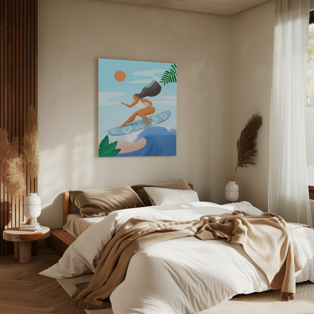 Surfen auf den Wellen | Leinwand