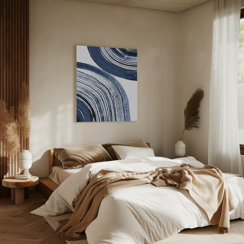 Blaue konzentrische Wellen | Leinwand
