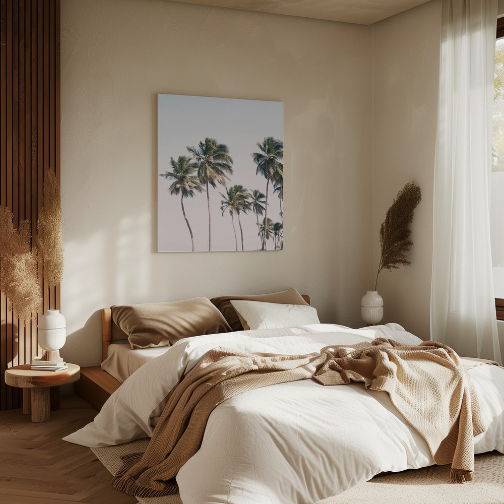 Blush Tropische Bäume | Leinwand