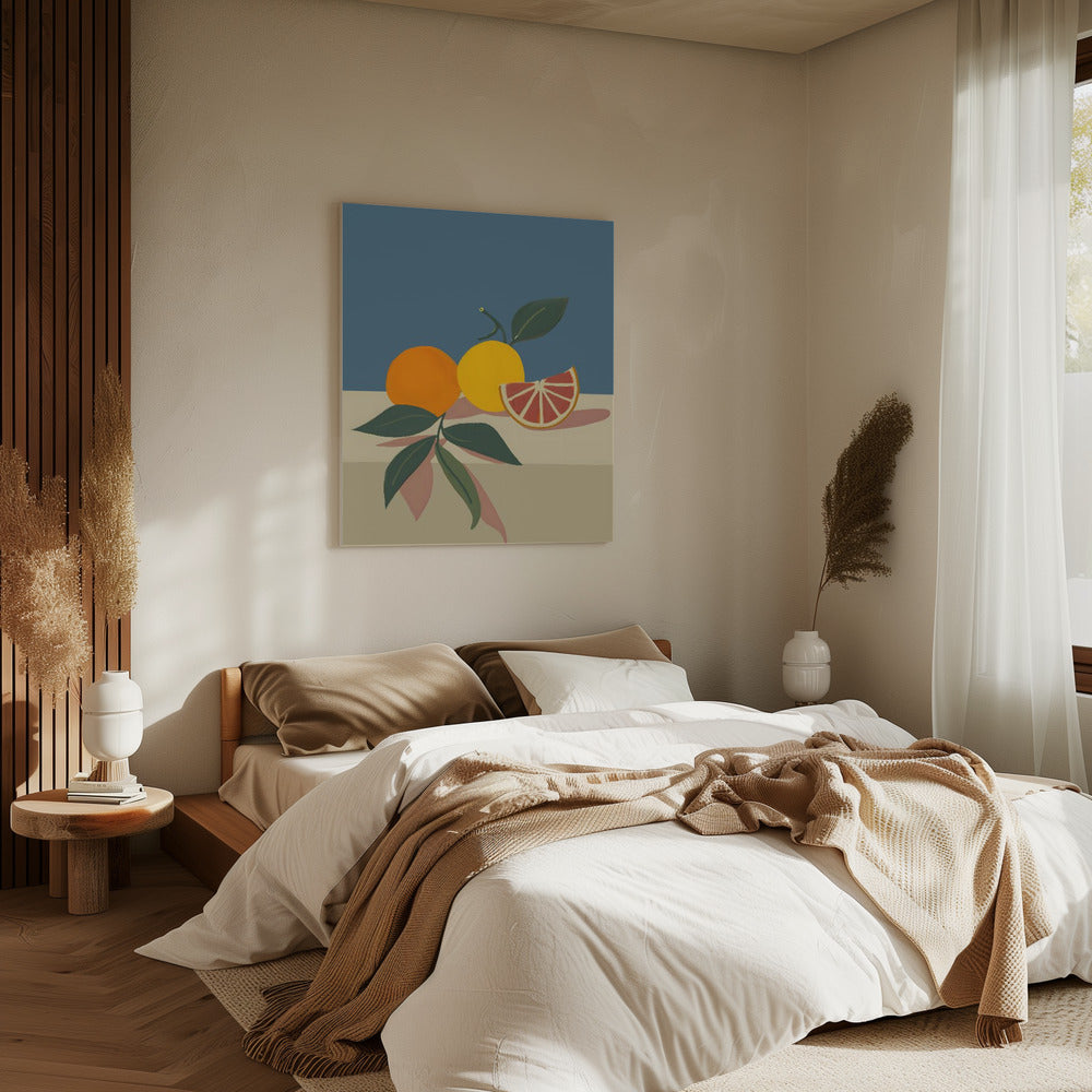 Orange und gelbe Zitrusfrüchte | Leinwand