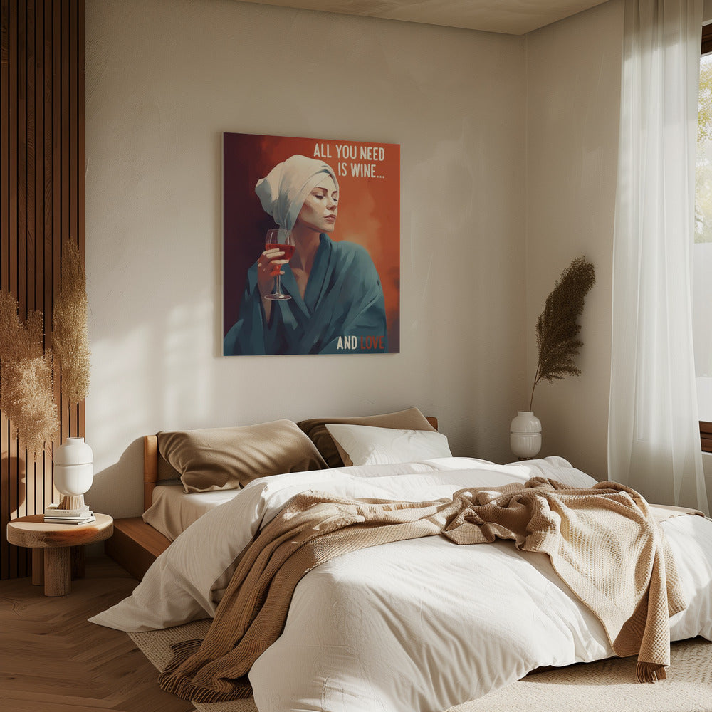 Alles was du brauchst ist Wein | Leinwand