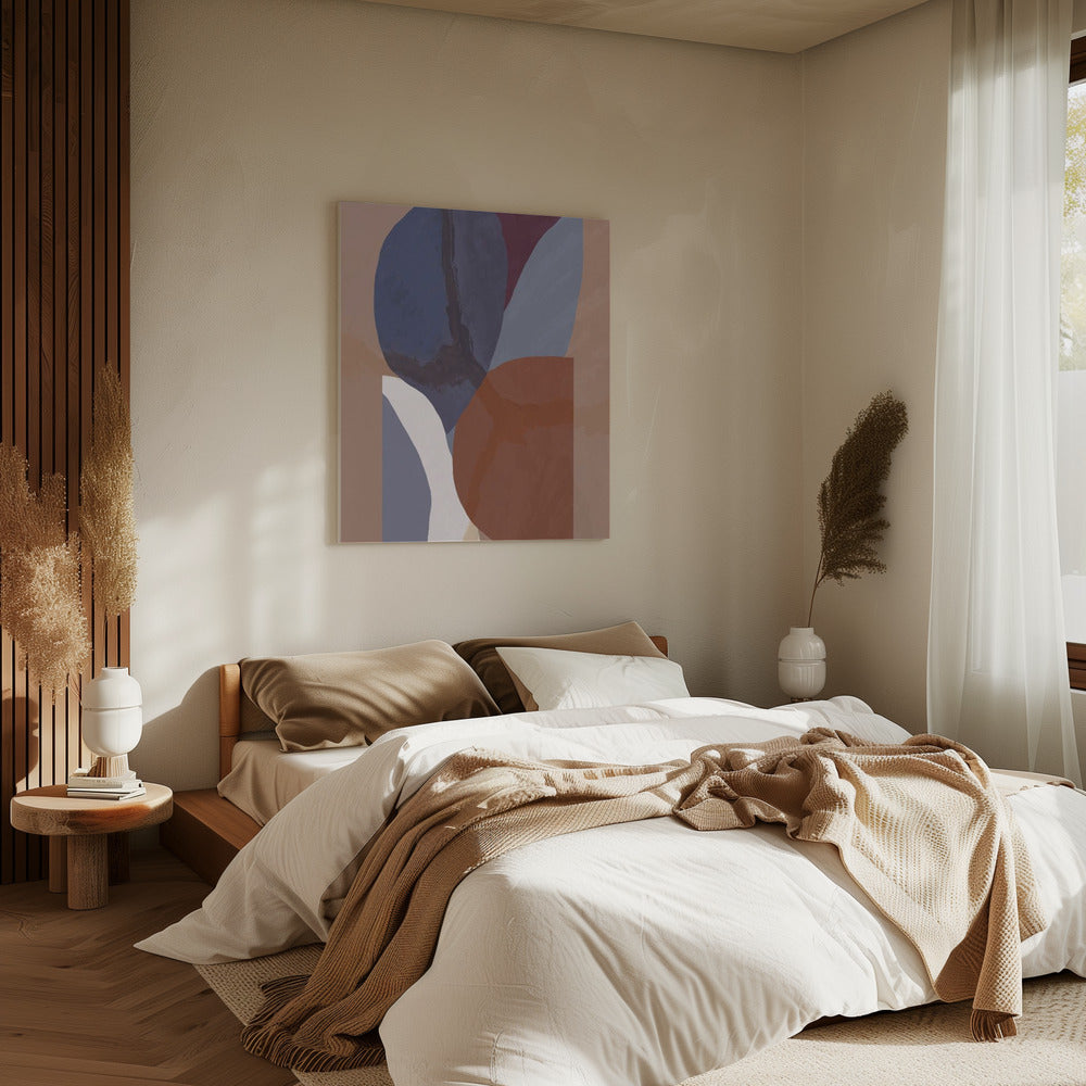 Geometrische Formen in gedämpften bunten Tönen | Leinwand