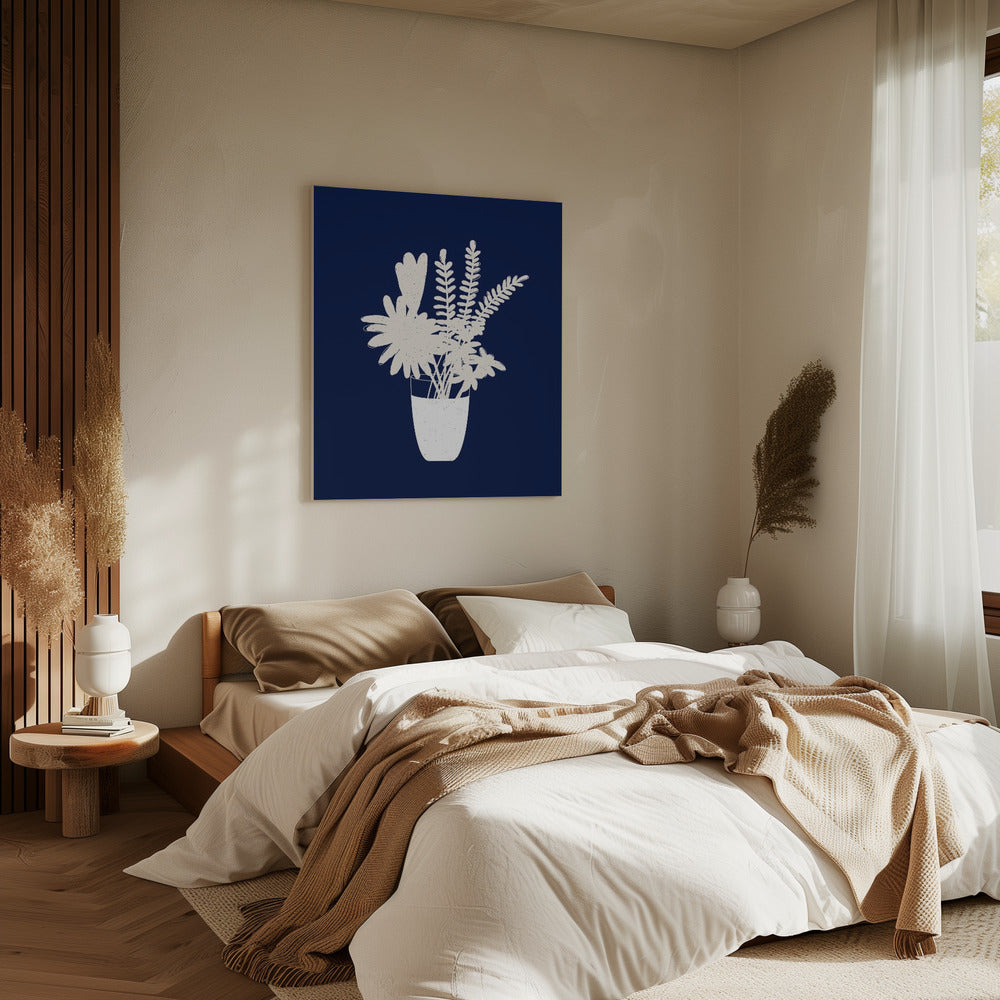 Sepia Blumensilhouette | Leinwand