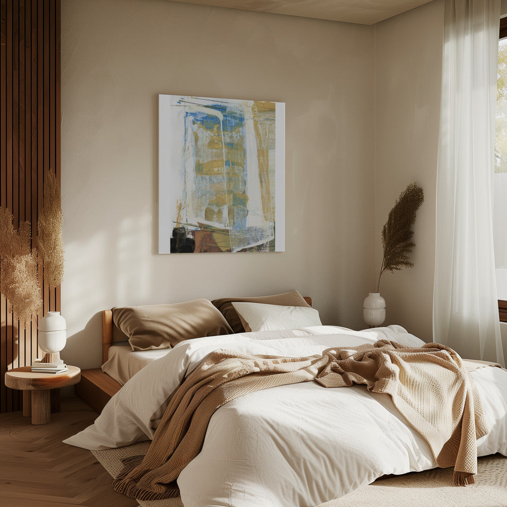 Erdtöne und leuchtendes Blau | Leinwand