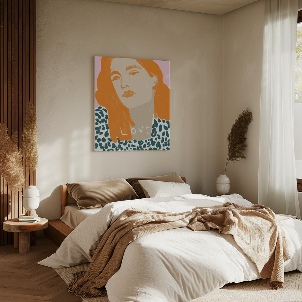 Porträt einer Frau mit orangefarbenem Haar | Leinwand