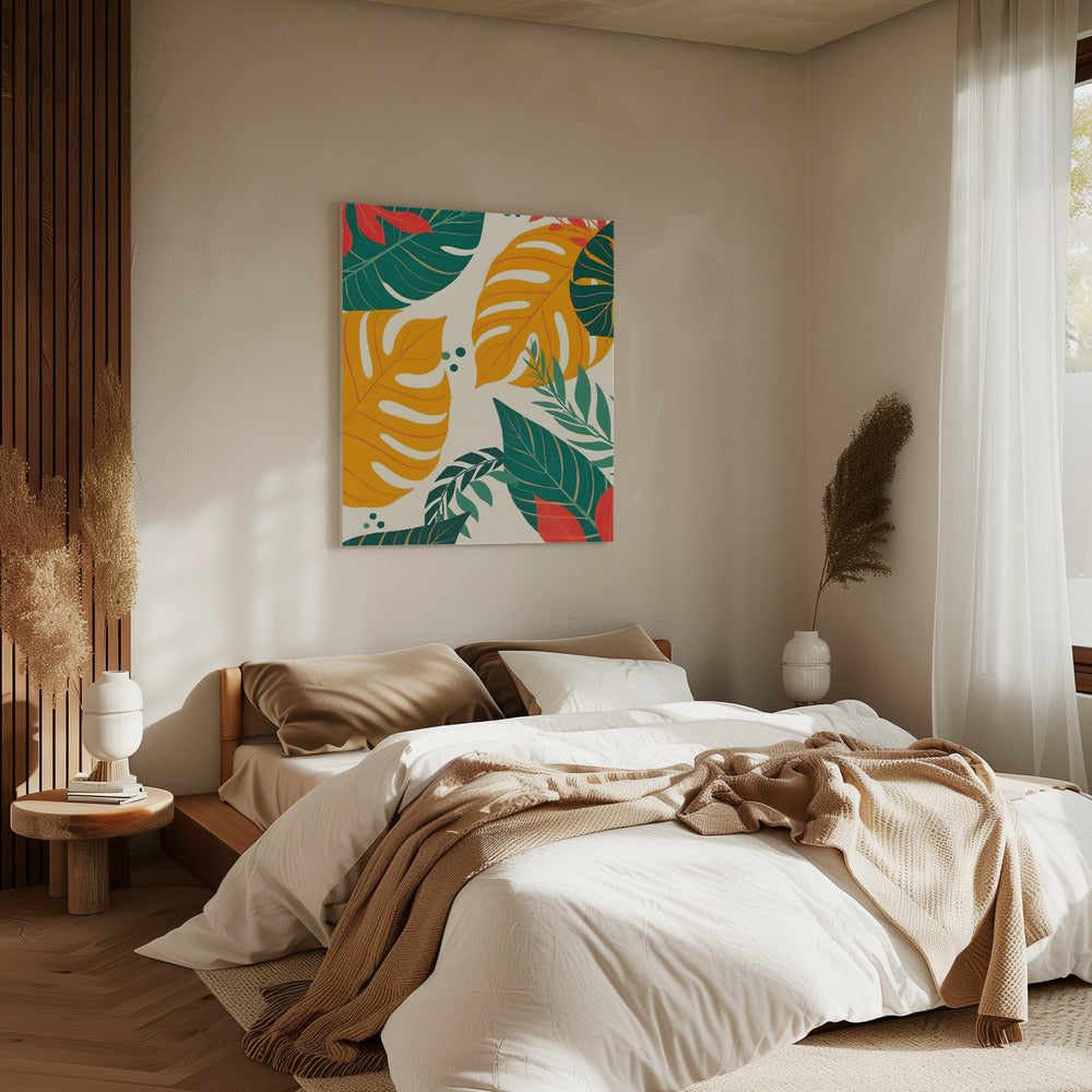 Goldene Tropenstimmung | Leinwand