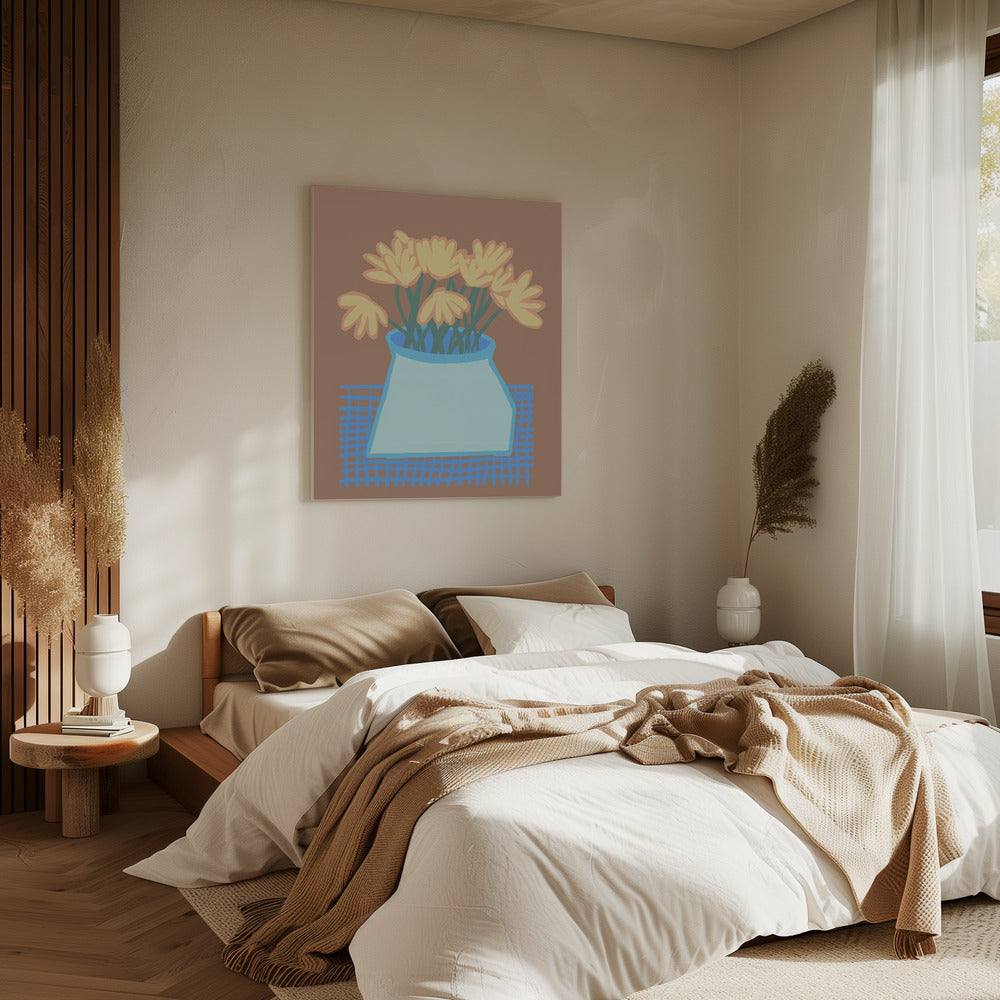 Gänseblümchen in Vase | Leinwand